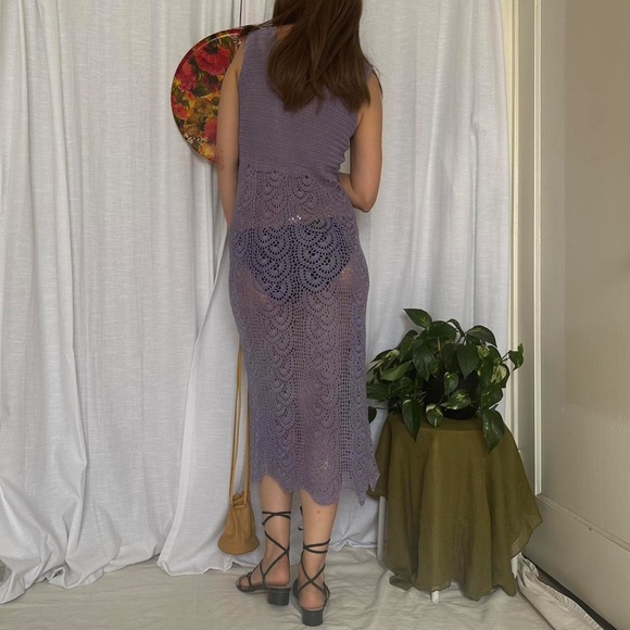 Mermaid core Brassy Olive Brown Crochet Dress - Picture 8 of 8